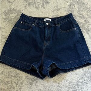 Showpo Dark Blue Denim High-Rise Shorts